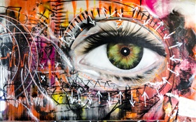 Colorful eye, creative design HD wallpaper