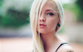 Cute blonde girl, lips HD wallpaper