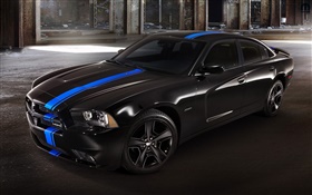 Dodge charger black car at night HD wallpaper