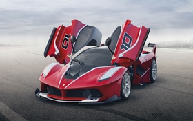 Ferrari FXX K red supercar, wings HD wallpaper