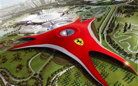 Ferrari World in Dubai, future design HD wallpaper