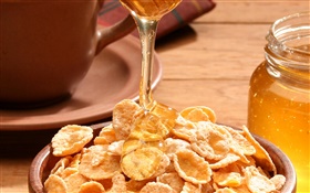 Food, cereals, honey HD wallpaper