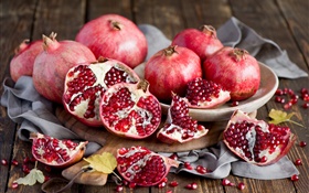 Fruit pomegranate close-up, still life HD wallpaper