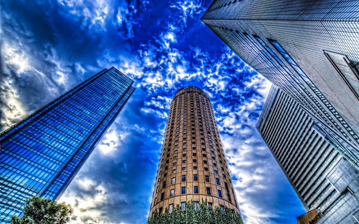 Japan, city, skyscrapers, clouds, blue sky Wallpapers Pictures Photos Images
