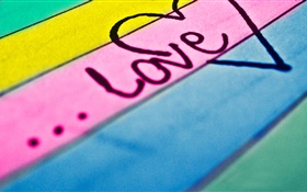 Love, colorful board background