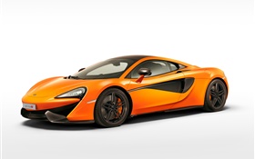 McLaren 570S orange supercar side view HD wallpaper