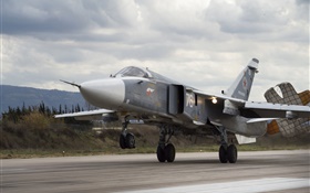 Su-24 Bomber taking off HD wallpaper