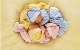 Three cute babies sleeping HD wallpaper