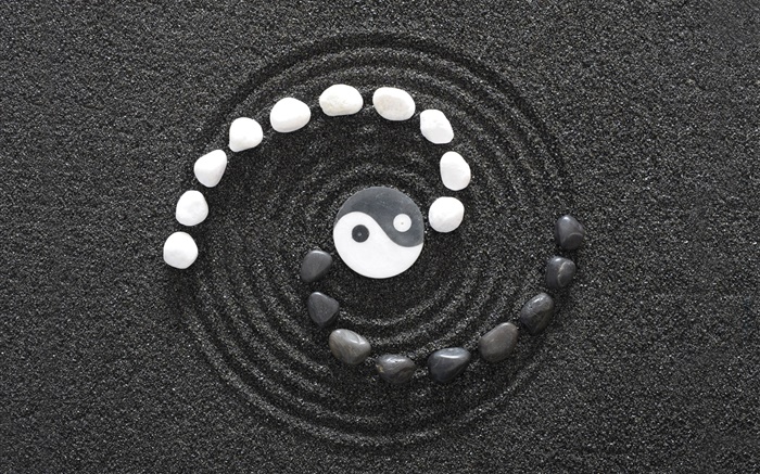Yin and Yang gossip, black and white Wallpapers Pictures Photos Images