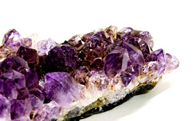 Amethyst birthstone, white background HD wallpaper