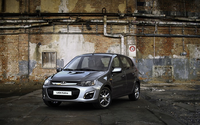 Lada Kalina gray car Wallpapers Pictures Photos Images