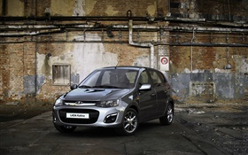 Lada Kalina gray car HD wallpaper