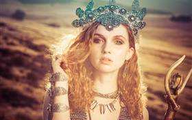 Princess girl, crown HD wallpaper
