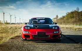 Mazda RX-7 red car front view HD wallpaper