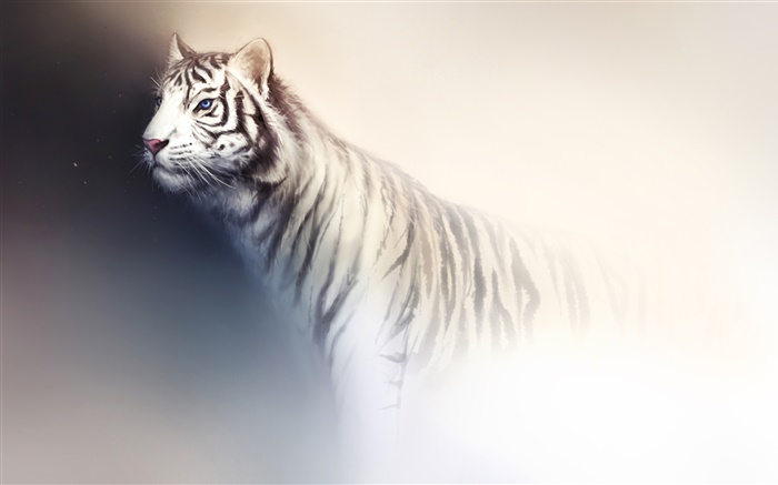 White tiger watercolor painting Wallpapers Pictures Photos Images
