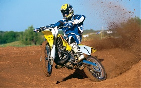 Suzuki motorcycle, racing, jumping