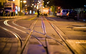 City night, street, rails