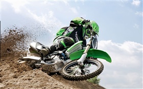 Kawasaki motorcycle, racing, dirt