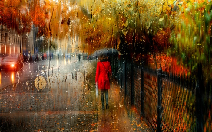 Rain, city, people, water, umbrella Wallpapers Pictures Photos Images