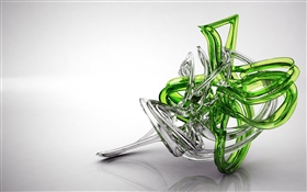 3D fractal, pattern, green HD wallpaper