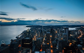 America, Washington, city, buildings, dusk HD wallpaper
