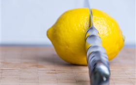 Fruit, lemon, knife HD wallpaper