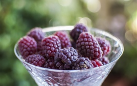 Raspberry, fruit, glass cup HD wallpaper