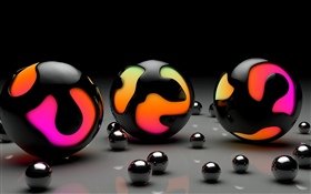 3D balls, colors HD wallpaper