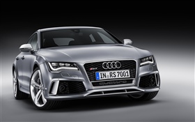 Audi RS7 silver car front view HD wallpaper