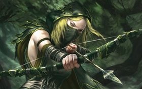 Fantasy girl, archer, bow HD wallpaper
