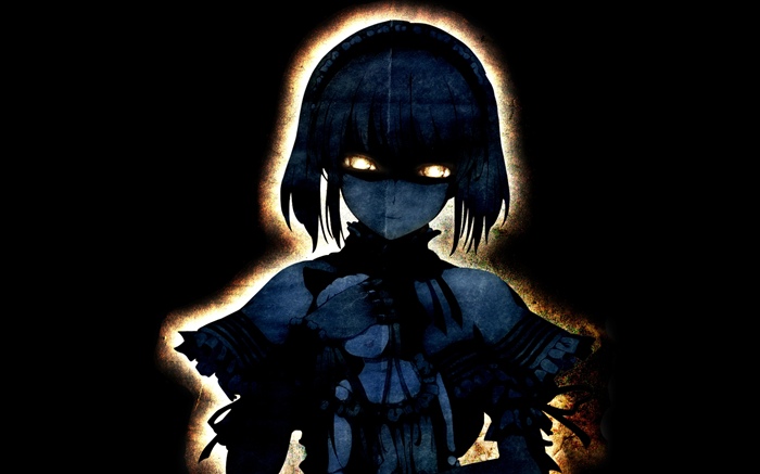 Ghost anime girl, black background Wallpapers Pictures Photos Images