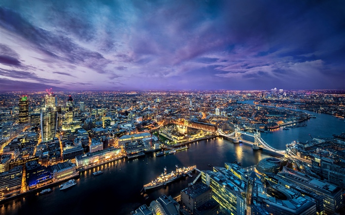 London, city night, river, bridge, lights, England Wallpapers Pictures Photos Images