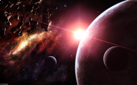 Planets, glare, space HD wallpaper