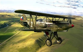 Retro plane, flight HD wallpaper