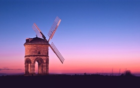Windmill, sunset HD wallpaper