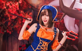Beautiful girl, cosplay, smile HD wallpaper