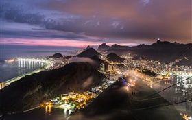 Brazil, night, top view, city, lights HD wallpaper
