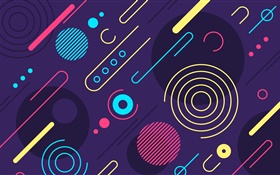 Colorful, abstract, texture, round, lines